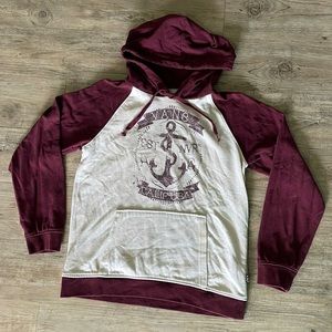 Vans Maroon & Off-White Hoodie (M)